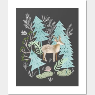 Deer in the Forest Posters and Art